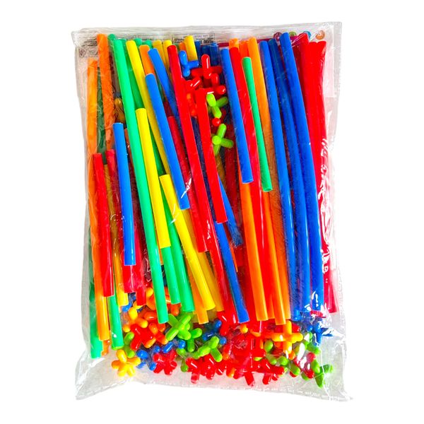 Plastic Straw &amp; Connector Building Construction Set - 160 Pieces