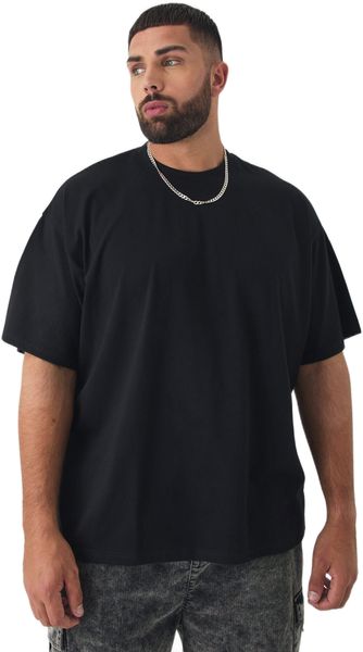 boohooMAN - Men's Plus Crew Neck T-shirt - Black