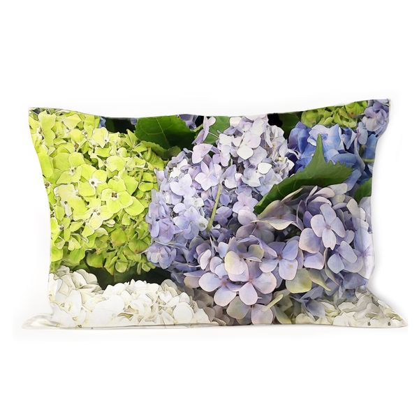 I Love it Here - Hydrangea Throw Pillow with Feather Inner