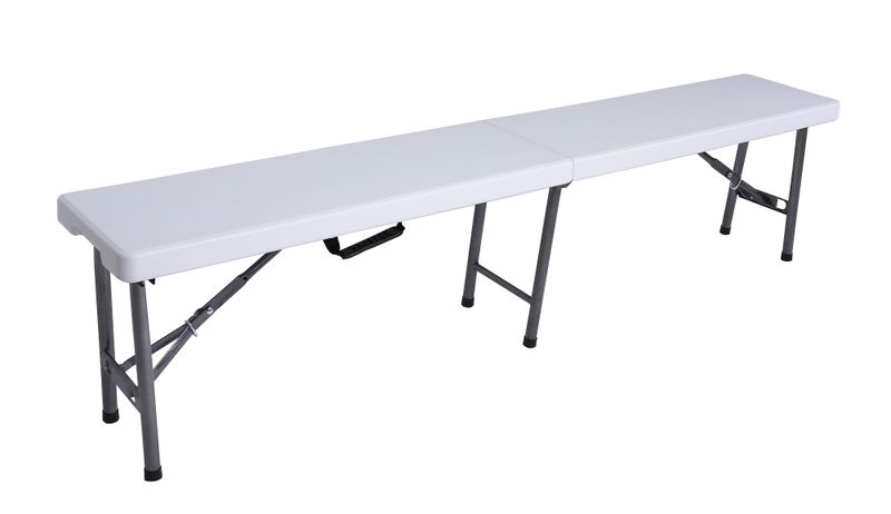 183cm Folding Bench with Handle - Durable HDPE and Steel Frame