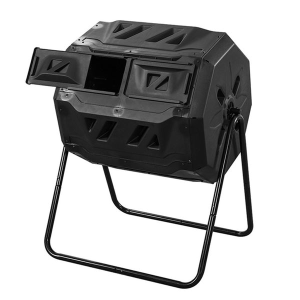 Outdoor Tumbling Compost Bin Sliding Doors for Kitchen Garden