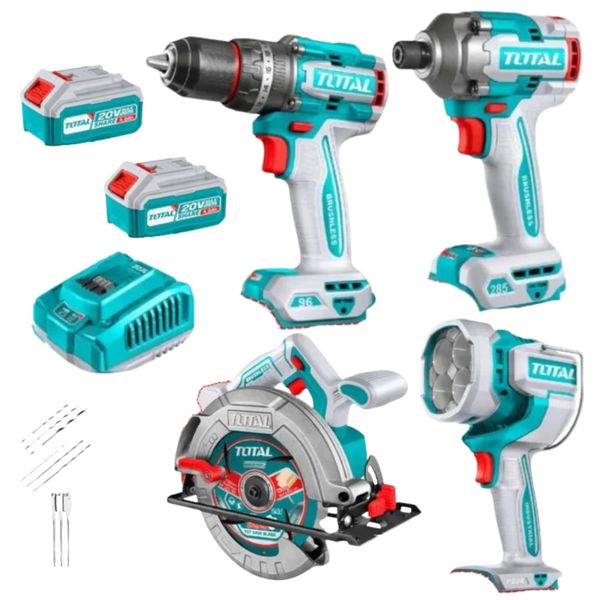 Total Tools - Impact Drill, Impact Driver, Circular Saw &amp; Work Lamp Combo