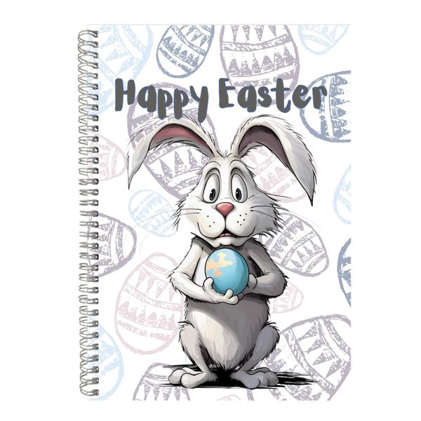 Blue egg A4 Notebook Spiral Lined Trendy Easter Graphic Notepad Present 086