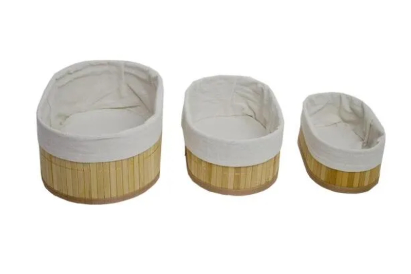 Niamh 3pcs Oval Storage Baskets -Natural