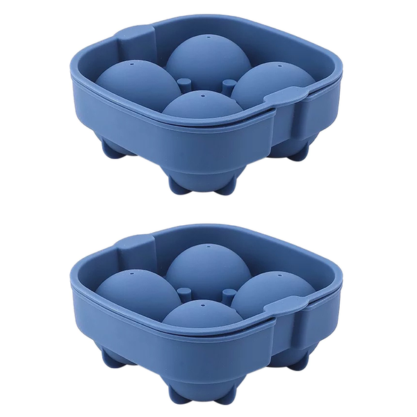 4 Giant Silicone Sphere Ice Moulds - 2 Pack