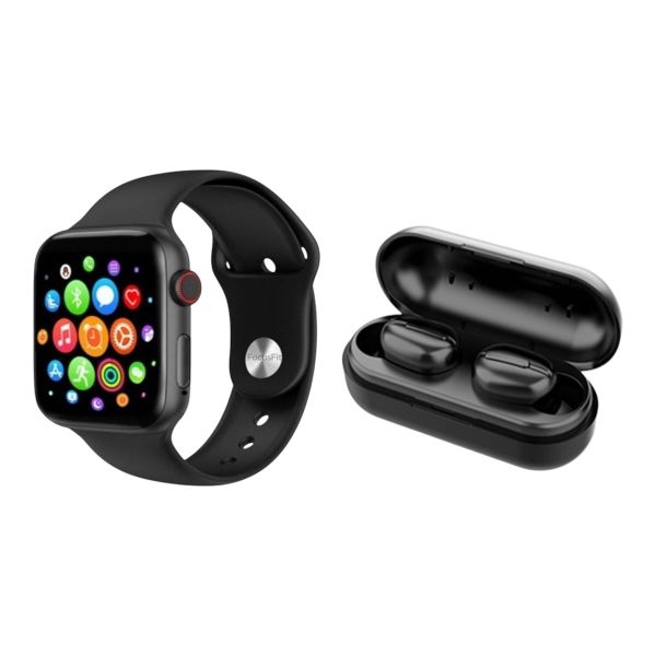 T500 Smartwatch and TWS L13 Waterproof Hi-Fi Earbuds White