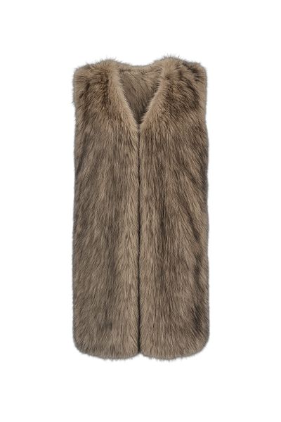 Faux-Fur Sleeveless Coat