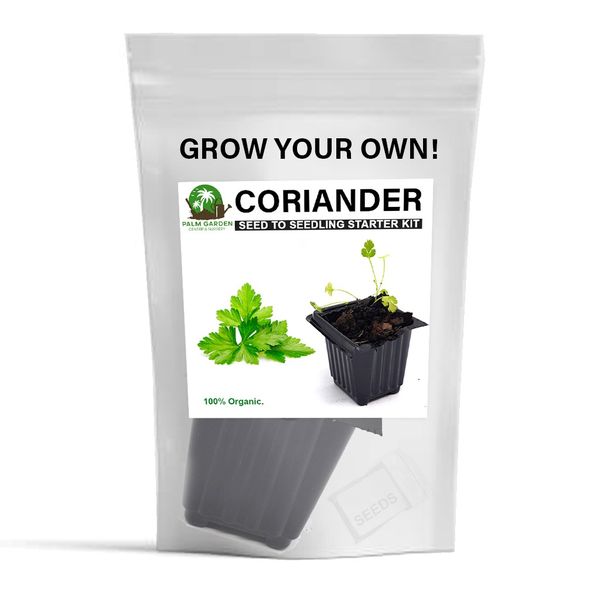 Palm Garden Grow Your Own Coriander (Dhania) Plant - Seed to Seedling Kit