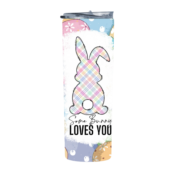 Checkered Bunny 20 Oz Straight Skinny Tumbler 009