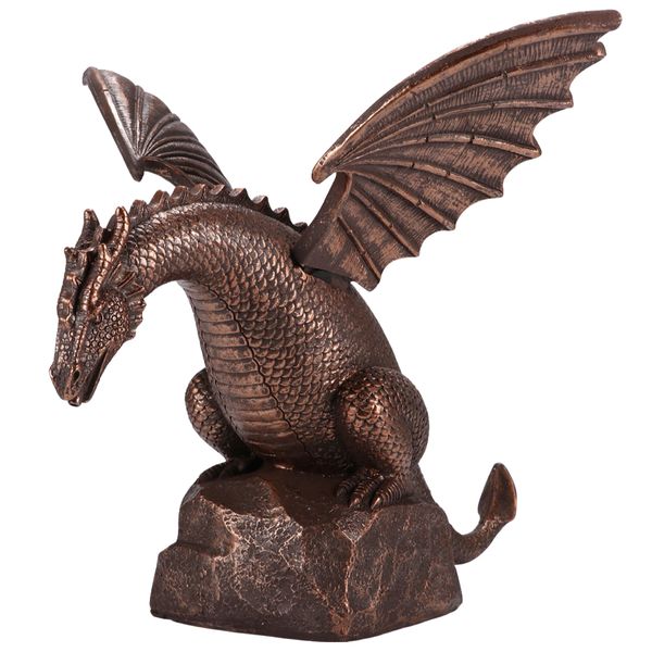 Garden Home Decor Perched Flying Dragon Ornament Sculpture (27cm)