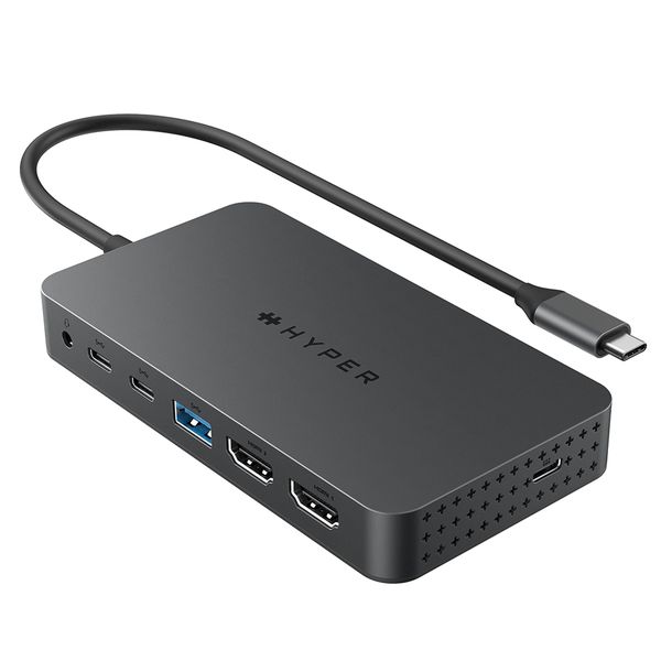 HyperDrive Next 7 Port Dual 4K HDMI USB-C Hub - Midnight Grey