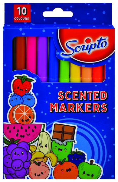 Scripto Scented Markers - 10 Colours - Boxed