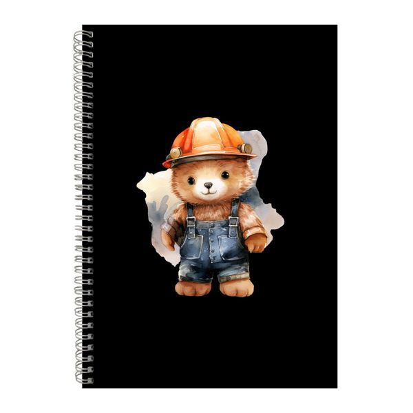 Construction A4 Notebook Spiral Lined Teddy Bear Lovers Graphic Notepad 189
