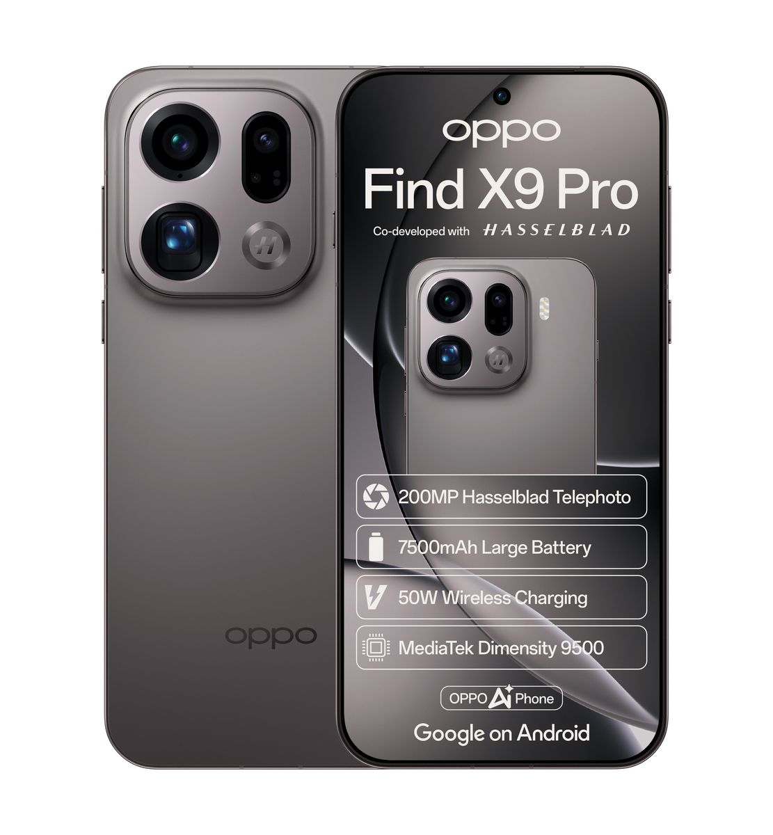 OPPO Find X9 Pro 5G 16+512GB e-Sim Dual SIM - Titanium Charcoal