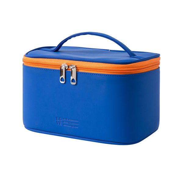 Hand Cosmetic Bag Large Capacity Fashionable Stylish Waterproof Royalblue