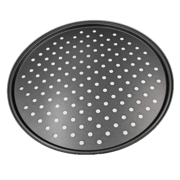 12-Inch Round Carbon Steel Pizza Pan with Cleaning Wire Towel, Coated