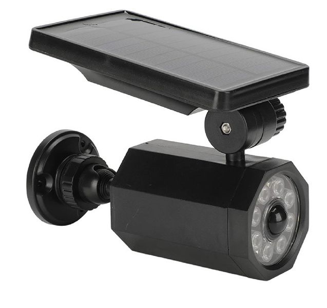 LED Solar Powered Wall Motion Sensor Light Dummy Camera 20W