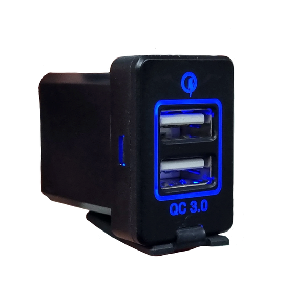 Dual QC3 USB Charger (32x20mm) Compatible With Toyota Vigo