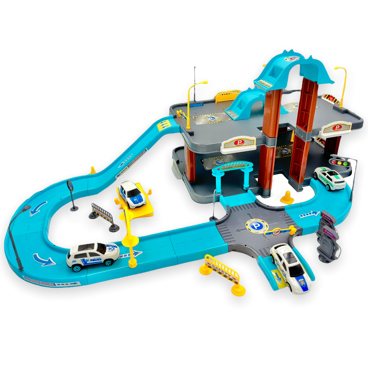 Police City Parking Lot Set - DIY Construction Track Car - Toys for ...