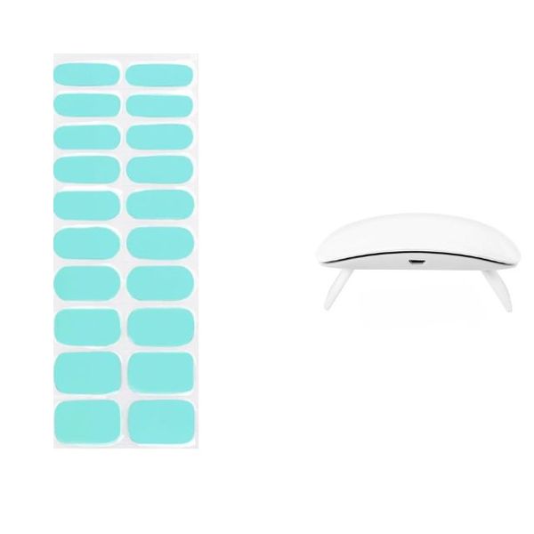 Gel Nail Strips: Self-Adhesive With Nail Lamp -Baby Blue