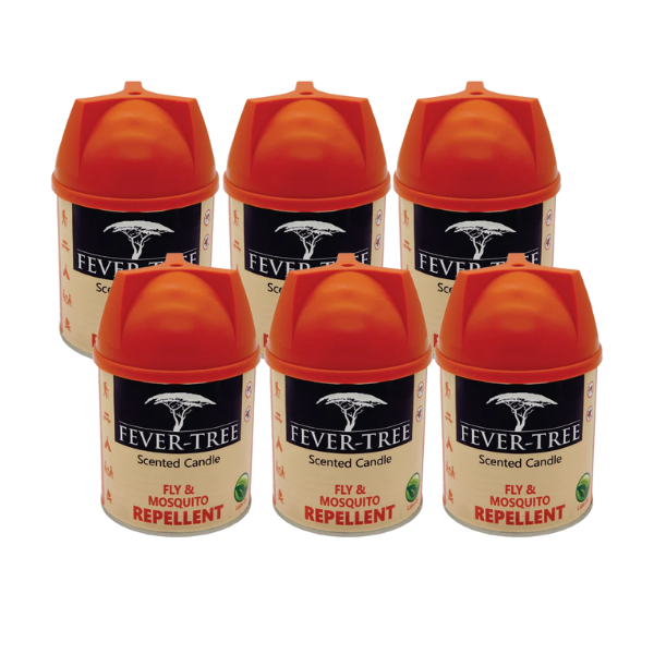 6 x Fever Tree Lemon &amp; Basil Scented Candles (Fly &amp; Mosquito Repellent)