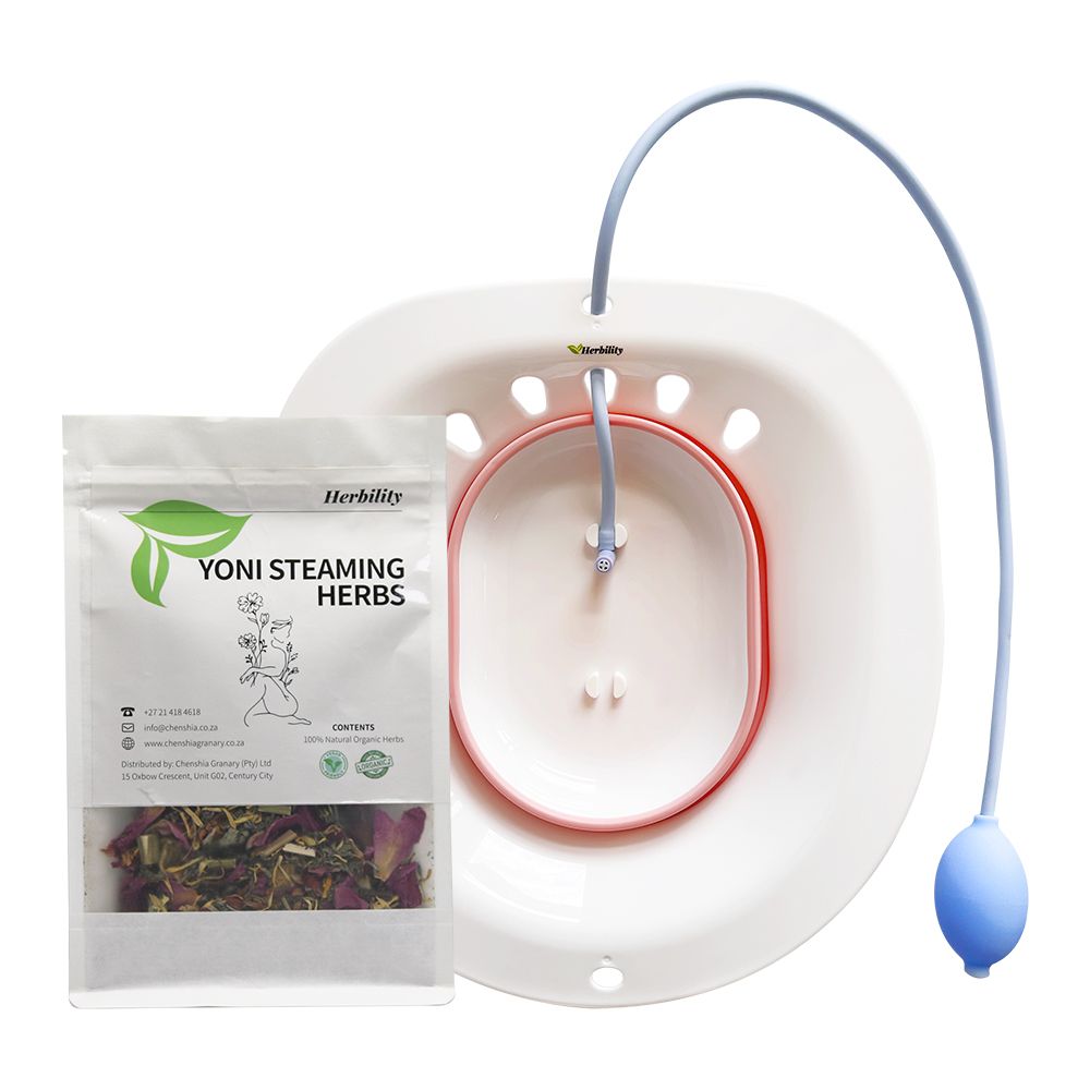 Herbility Collapsible Sitz Bath Seat with Yoni Herbal Steam Vaginal