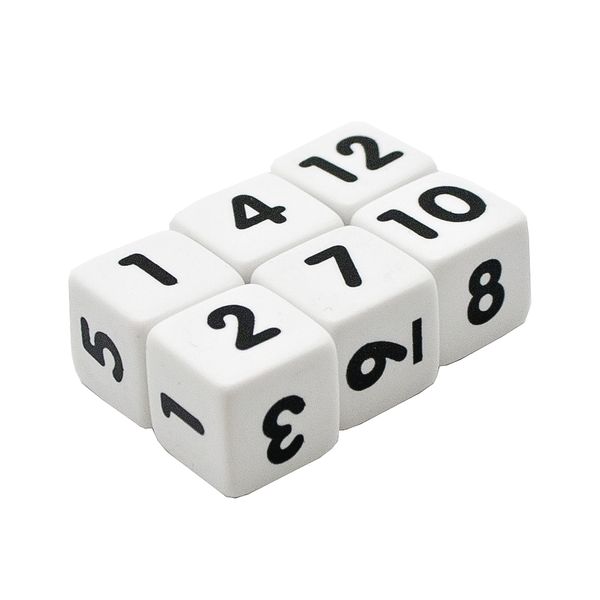 EDX Education Dice Number 1-12 18mm - 12 Pieces Polybag