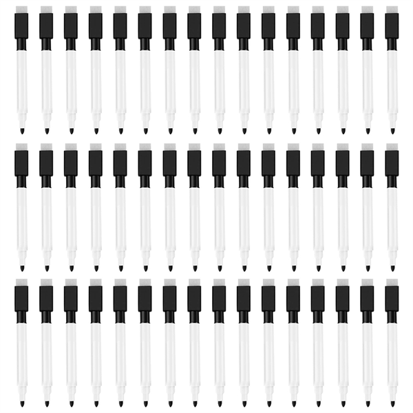48Pack Whiteboard Markers Dry Erase Marker With Eraser Cap Black