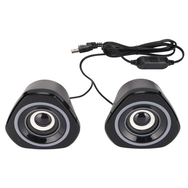 Computer Speakers Small USB Powered Plug and Play Wired Desktop Speakers