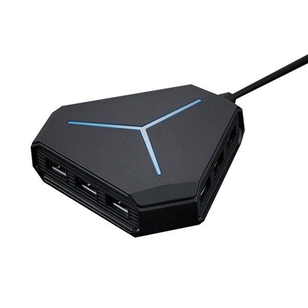 H6 USB Hub-Brushed Black Usb2.0+ Six Interfaces