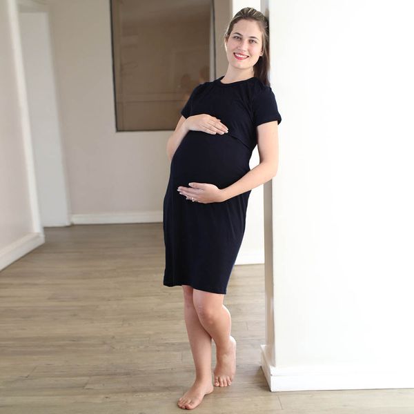 Hannah Grace Maternity Jet Black Breastfeeding Nightie