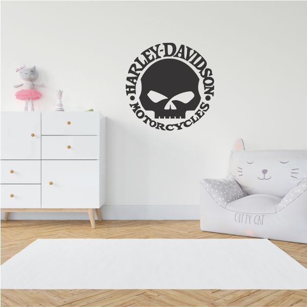 Motor Harley Davidson Skull wall decal