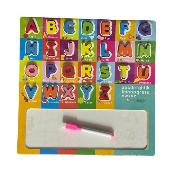 Kids' Alphabet Wooden Puzzle and Small Writing Board