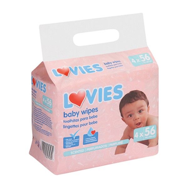 Lovies - Baby Wet Wipes Value Pack (4 x 56) - scented x 2