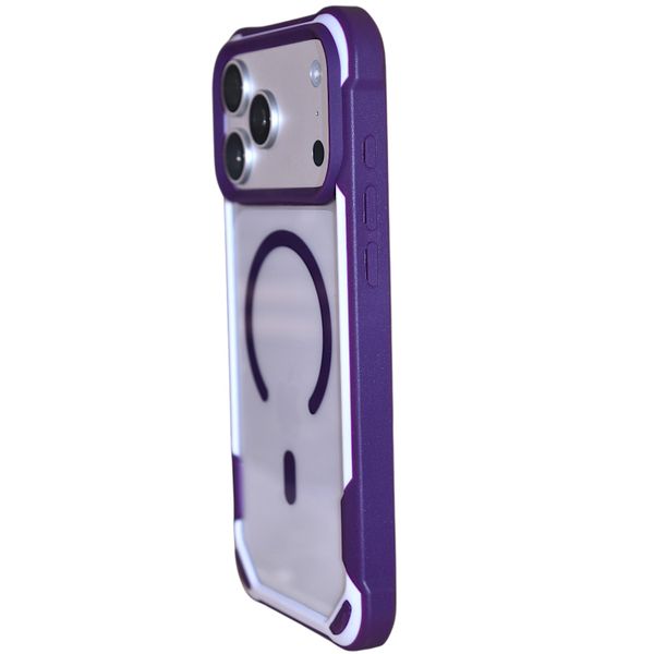Shockproof Magnetic Clear Phone Case Compatible with iPhone - Purple Edge