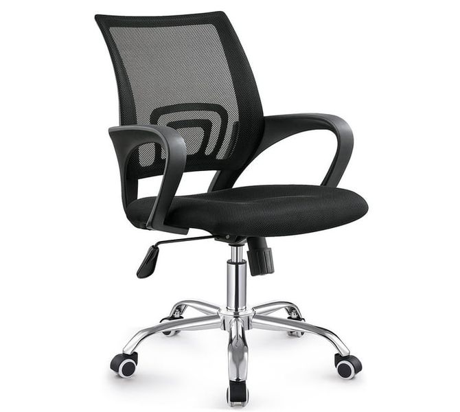 SMTE Zippy Netting Back Office Chair with Chrome Base - BLACK