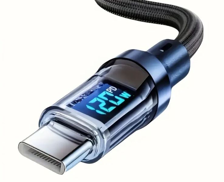 120W USB-C to USB-C Fast Charging Cable with Digital Display
