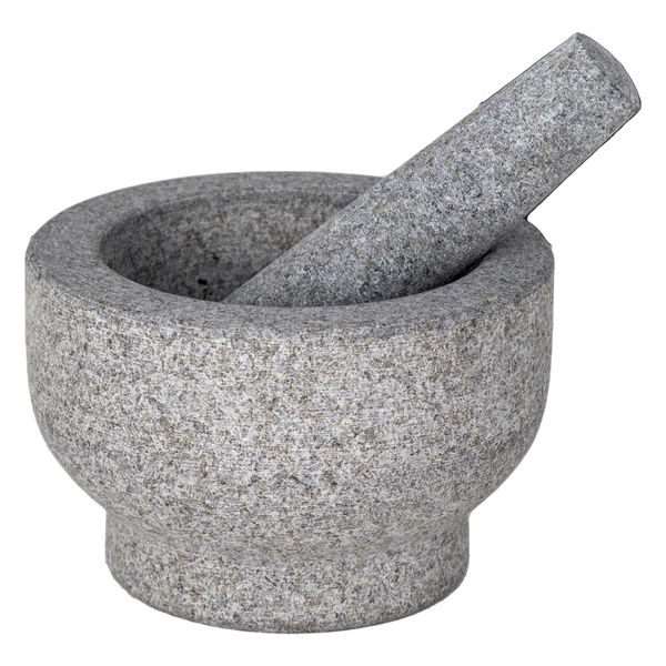 Regent Kitchen Granite Mortar and Pestle 2pk Set, 152mm Dia