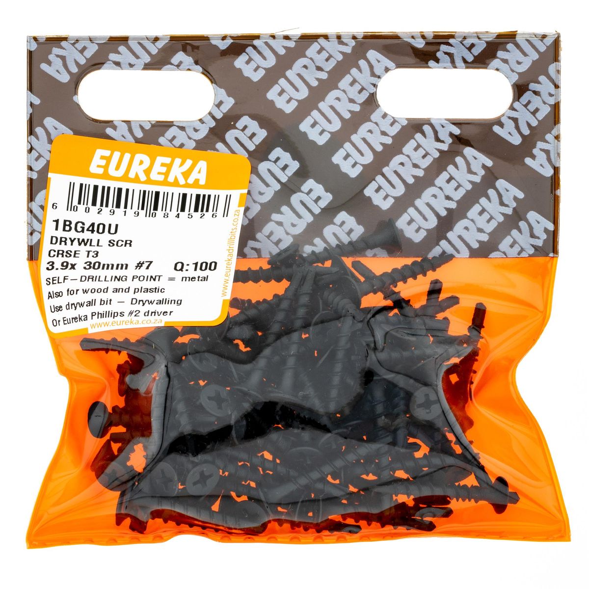 EUREKA Drywall Screw Coarse Thread T5 tip 3.9 x 30mm #7 Q:100 1BG40U