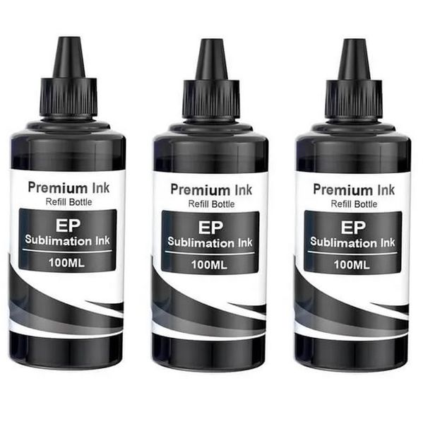 Sublimation Dye ink Bottles Black 100ml - Epson Compatible - Set of 3
