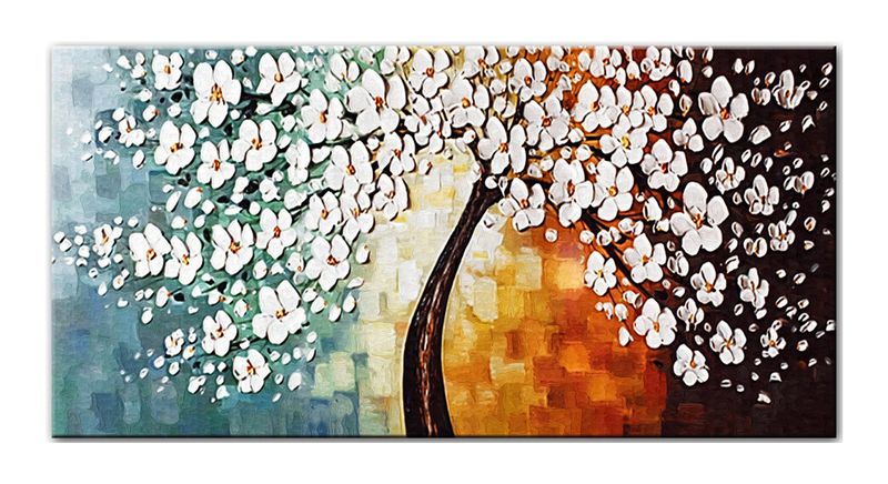 Canvas Art Modern Abstract Paint - Colorful Blossom (Canvas Only)