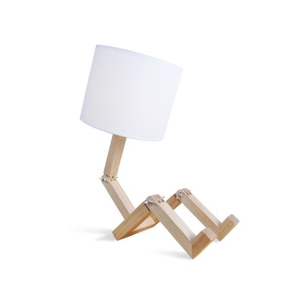 Wooden Robot Table Lamp