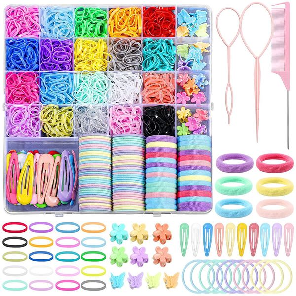 1518Pieces Girls Hair Accessories Flower Hair Clip Elastic Rubber for Girl