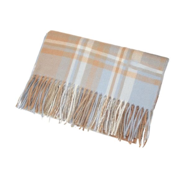 New imitation cashmere color grid ladies autumn and winter tassel scarf
