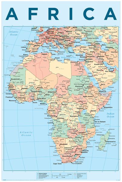 Africa Map Poster - 91.5cm x 61cm