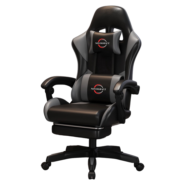 Novogracz RAPTOR - Elite Gaming Chair - Jet Black with GREY Trim