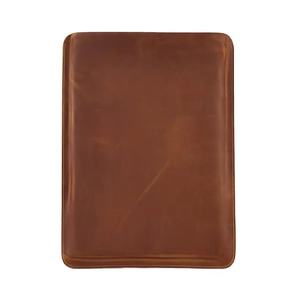 Vintage Genuine Cowhide Leather 14" Laptop Sleeve Bag Compatible MacBook