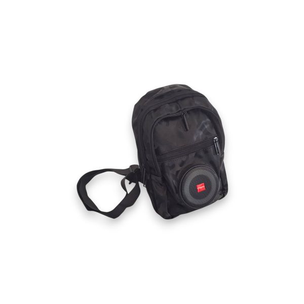 Black Crossbody Bag with Built-In Speaker