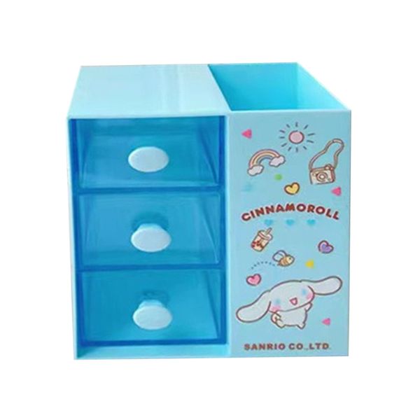 Plastic Makeup Storage Box with Drawer Compartments for Desk