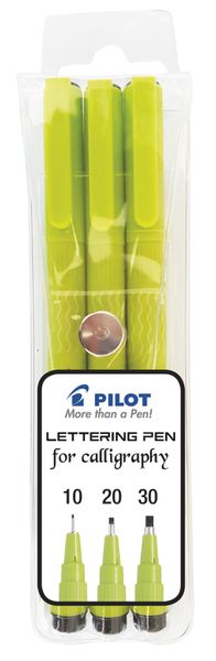 Pilot SWN-DRL Lettering Calligraphy Pens - Black - Wallet of 3